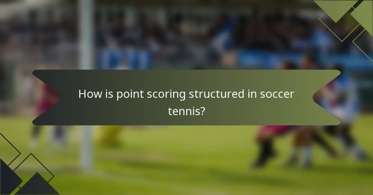 How is point scoring structured in soccer tennis?